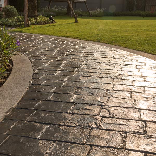 stone pathway during sunset