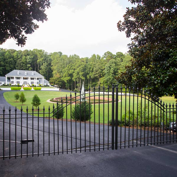 large home with automatic iron gate